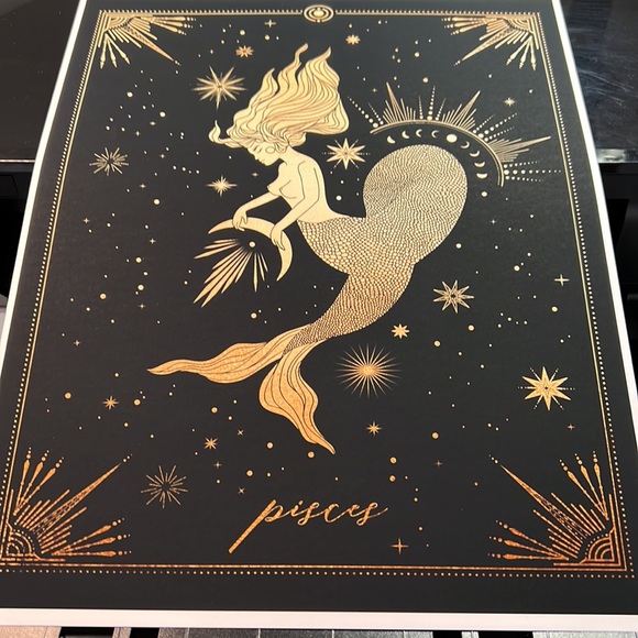 Pisces Wall Art Celestial Zodiac Print Poster Unframed - Picture 7 of 16